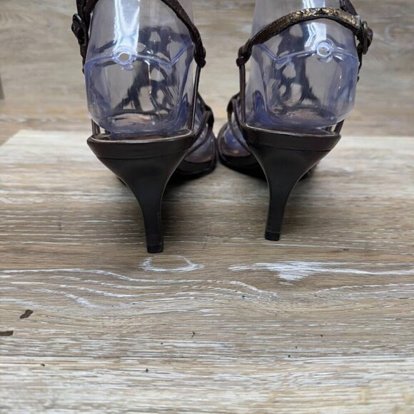 Carlos Fandango Strappy Open Toe Brown Sandals Women's Size 7.5 - Picture 3 of 7